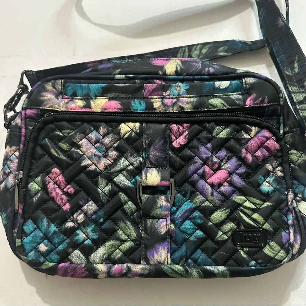 Lug Carousel XL Floral Quilted Women's Crossbody Bag Bloom Black - Picture 6 of 14